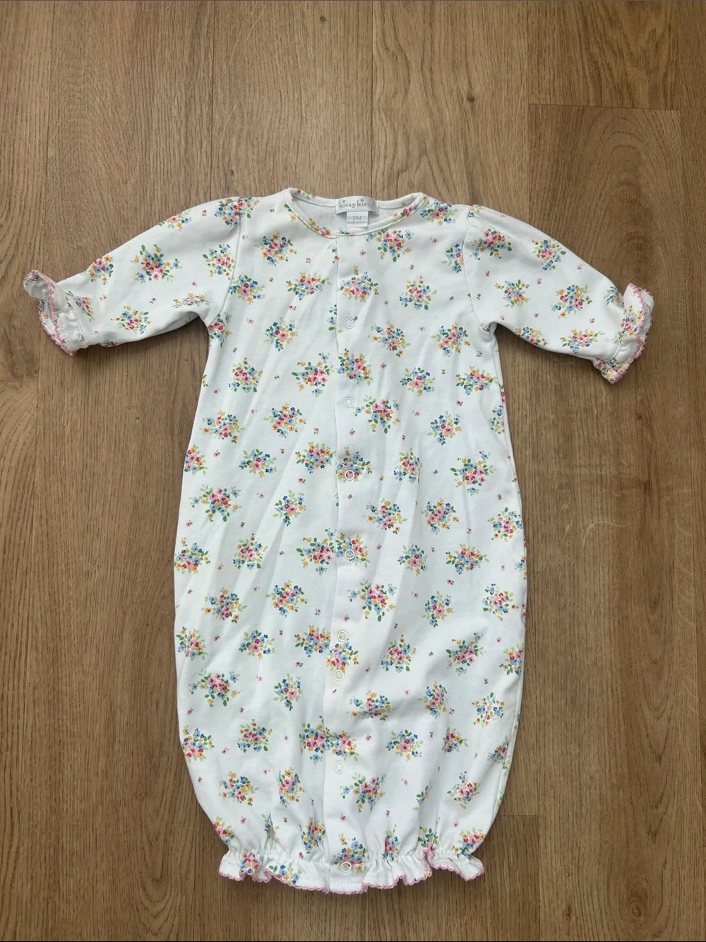 Kissy Kissy White Floral Convertible Gown Romper Size 9 months